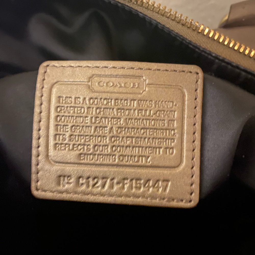 Coach Ashley Convertible Pewter Metallic Leather Satchel | Shoulder Bag - Picture 10 of 11